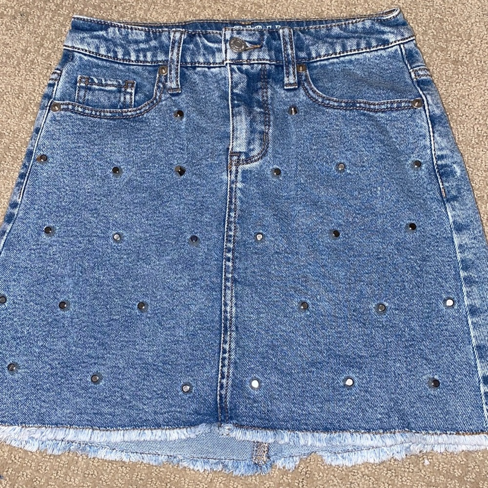 Studded Jean Skirt